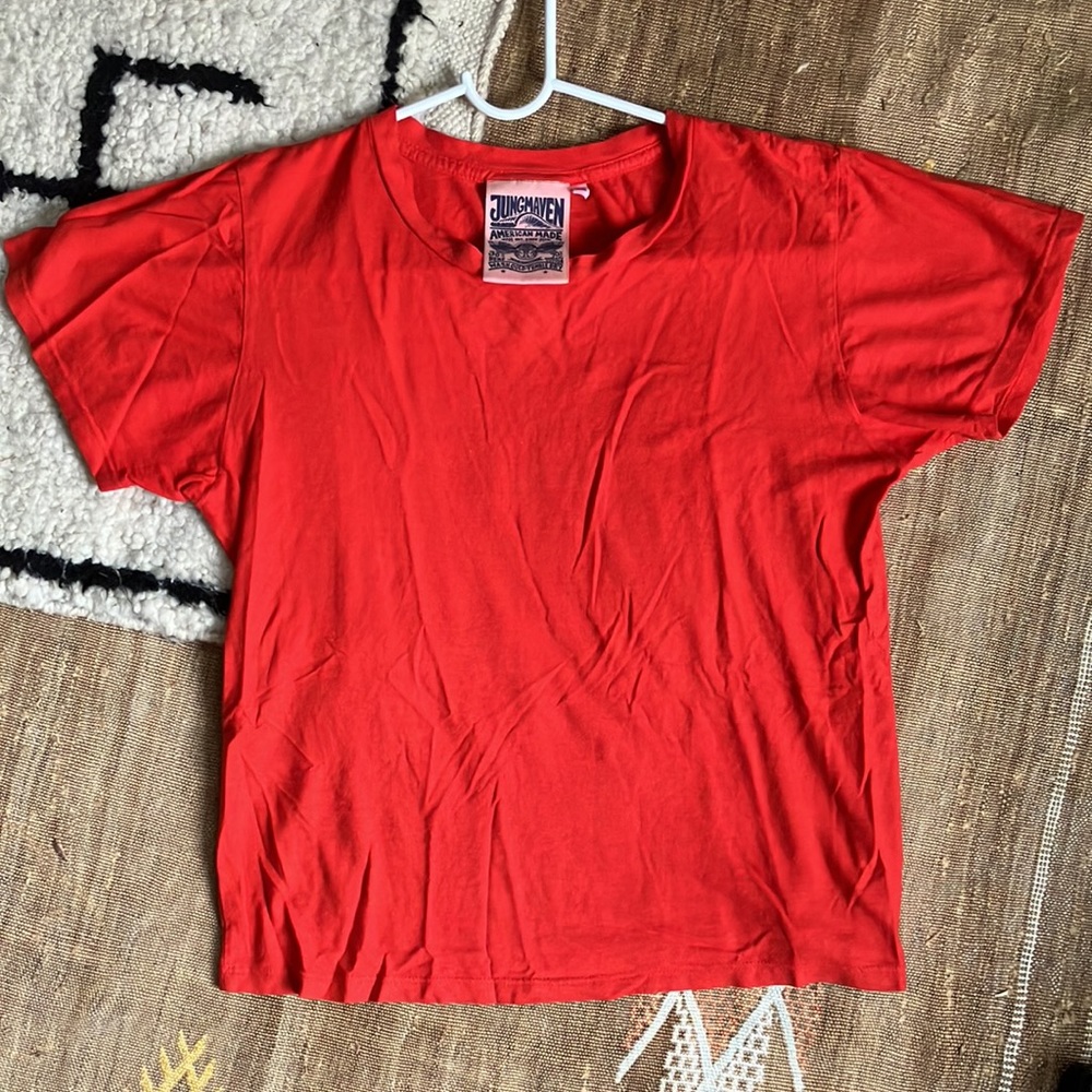 Jungmaven American made hemp organic cotton T shirt red xs